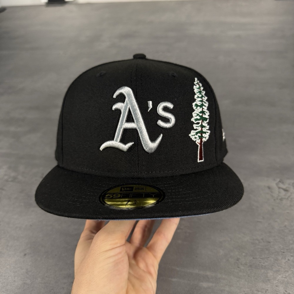 Oakland A's Athletics Hat New Era Cap 7 3/4 Black Local Icon RARE Cocktail Tree - Picture 2 of 8